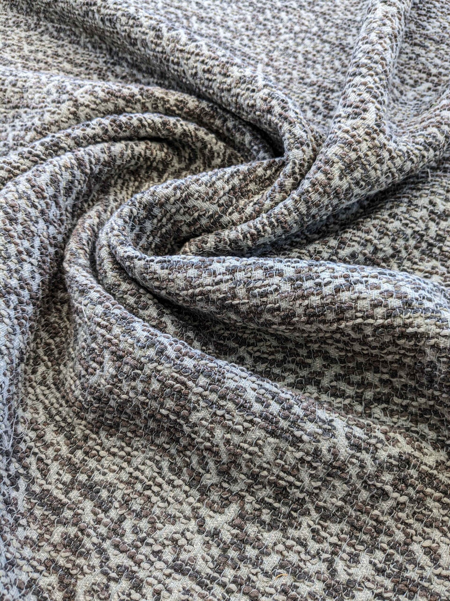 38"w x 55.5"l  Scalamandre Abstract Dots Circle Gray Woven Small Scale