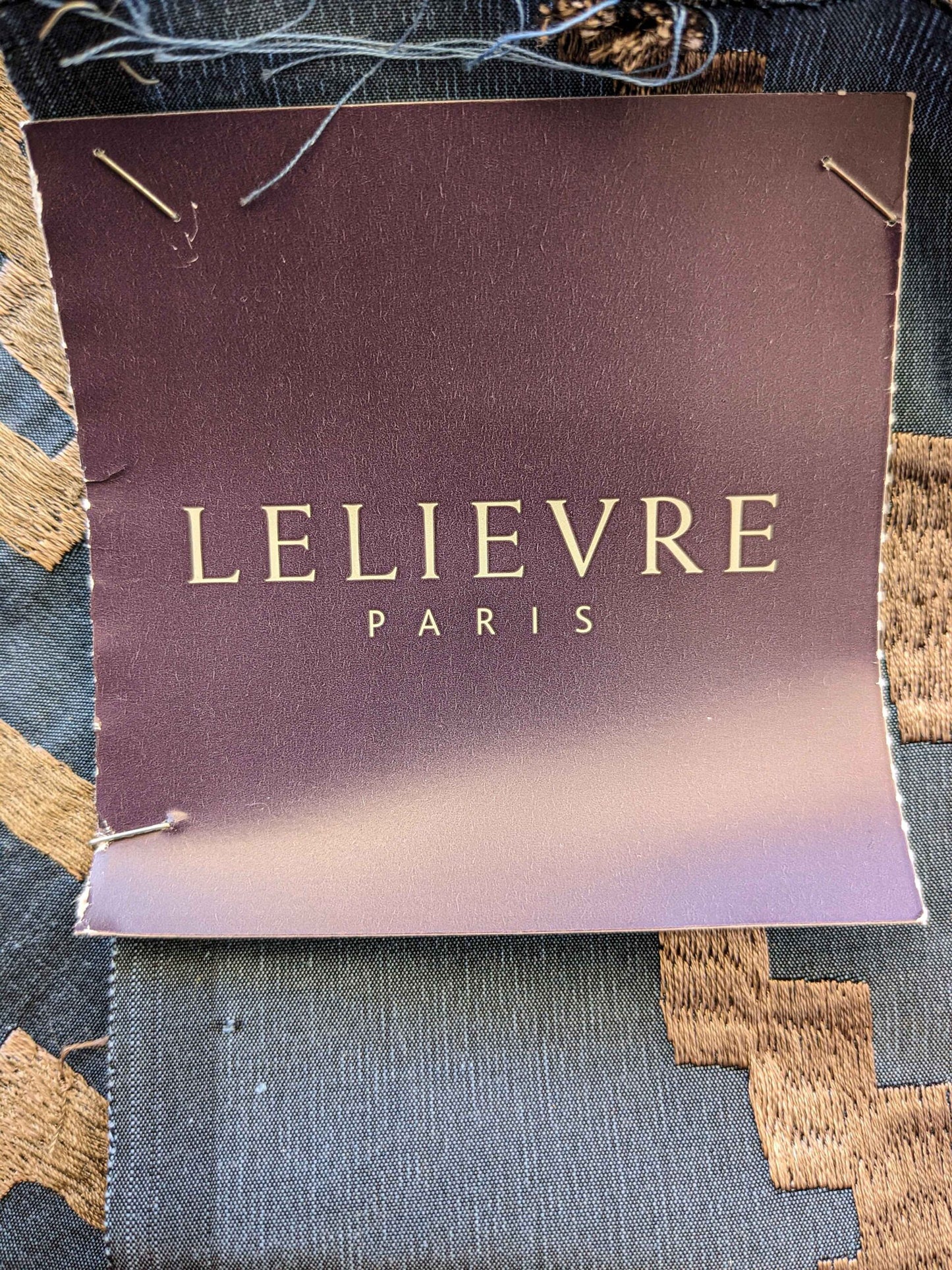 37"Width Lelievre Paris Zebra Orage Blue Gray Abstract Woven