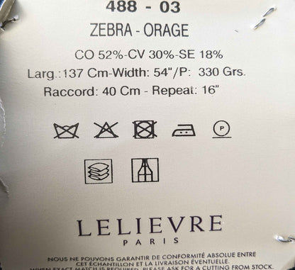 37"Width Lelievre Paris Zebra Orage Blue Gray Abstract Woven