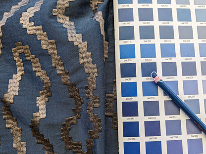 37"Width Lelievre Paris Zebra Orage Blue Gray Abstract Woven