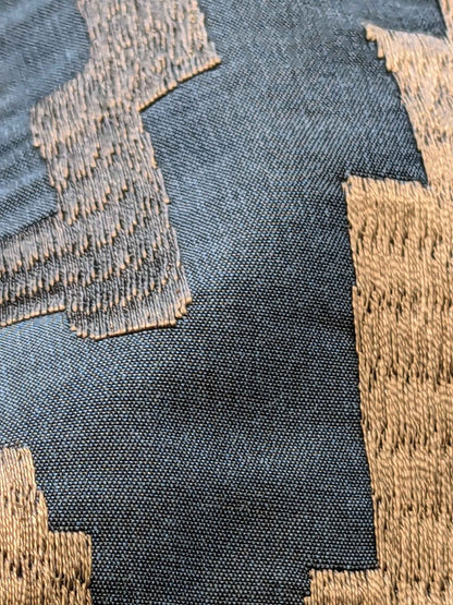 37"Width Lelievre Paris Zebra Orage Blue Gray Abstract Woven