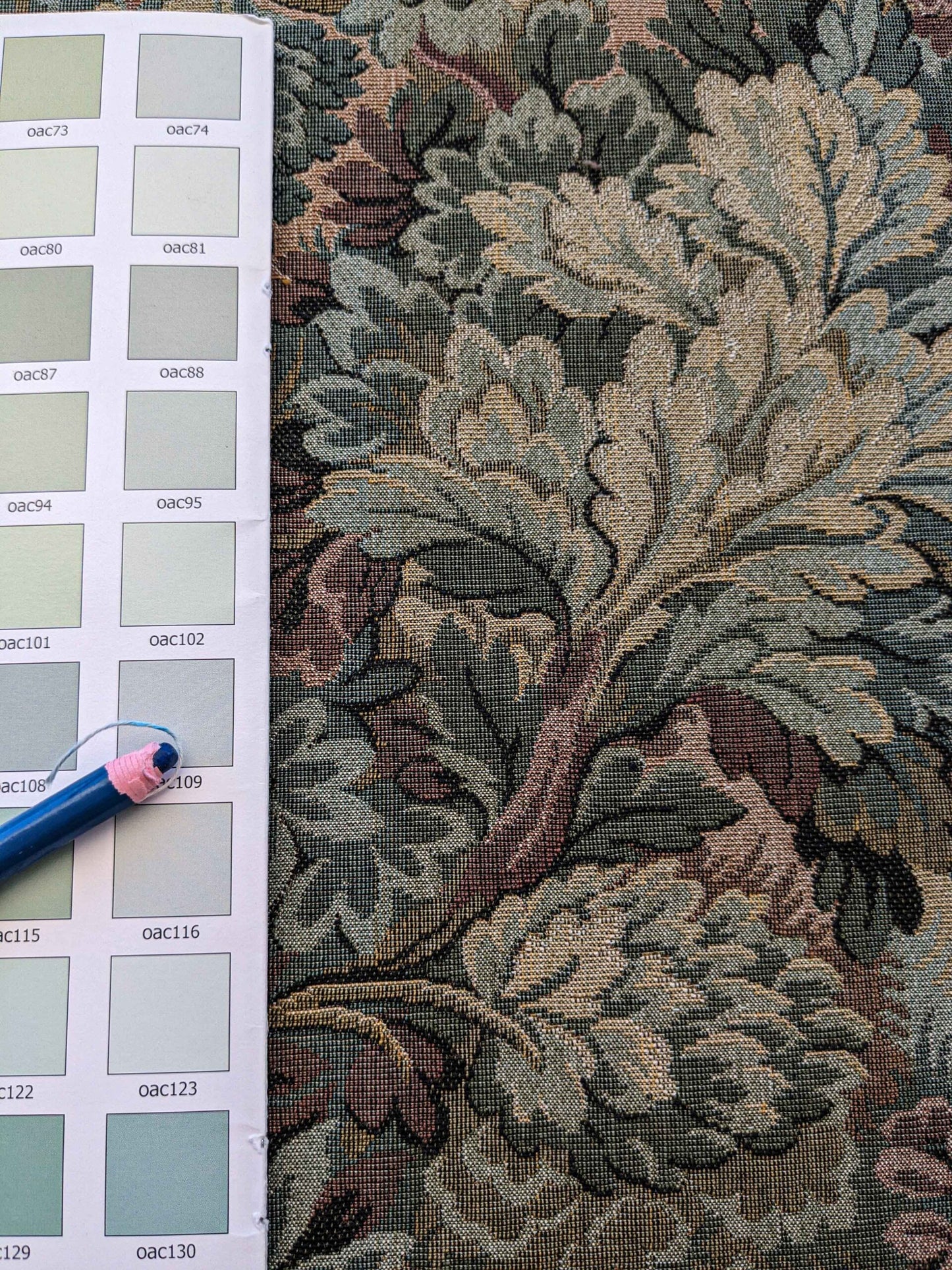 4.9y Scalamandre Floral Botanical Tree Foliage Yellow Green Beige Forest Tapestry