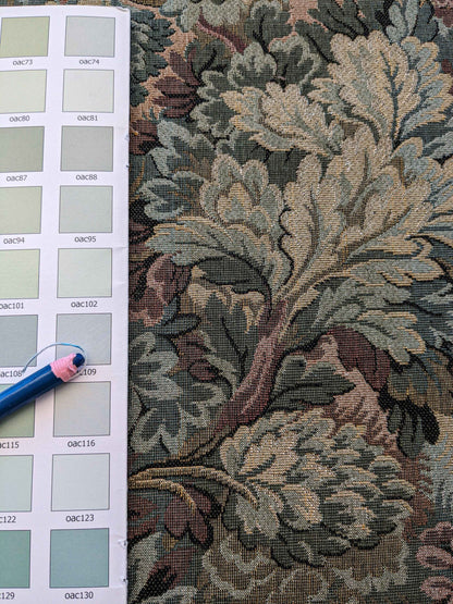 4.9y Scalamandre Floral Botanical Tree Foliage Yellow Green Beige Forest Tapestry