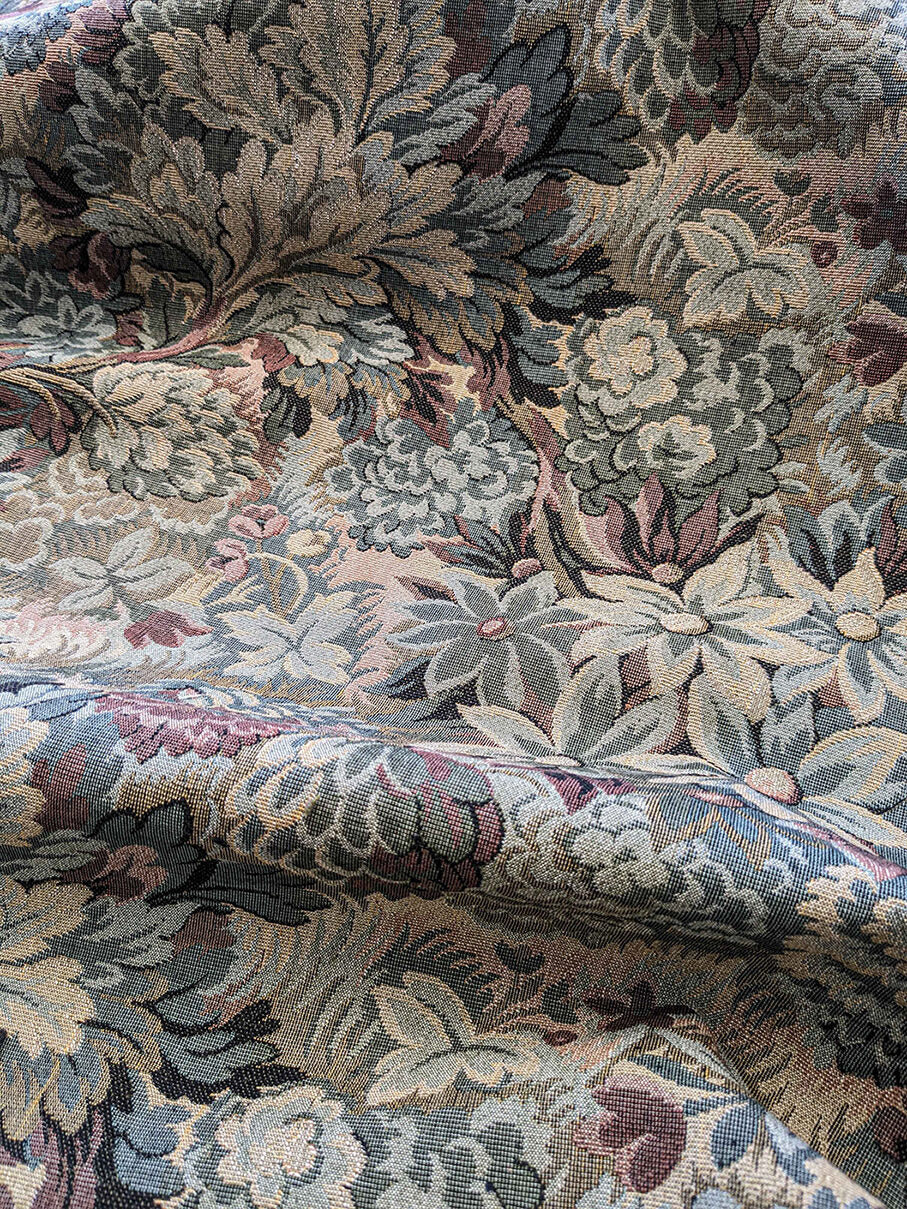 4.9y Scalamandre Floral Botanical Tree Foliage Yellow Green Beige Forest Tapestry