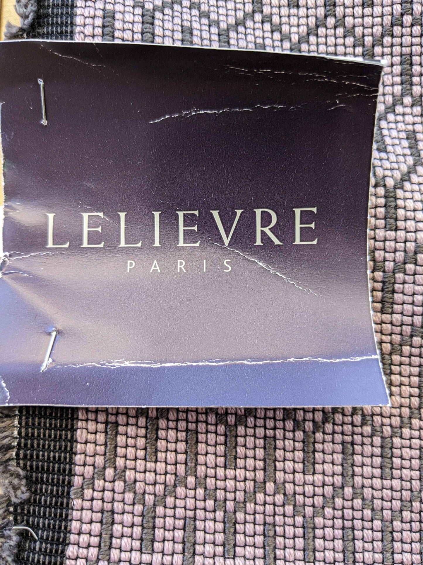 37" x 57" Scalamandre Art Deco Geometric Small Scale Purple Black