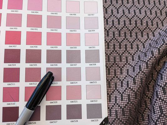 37" x 57" Scalamandre Art Deco Geometric Small Scale Purple Black