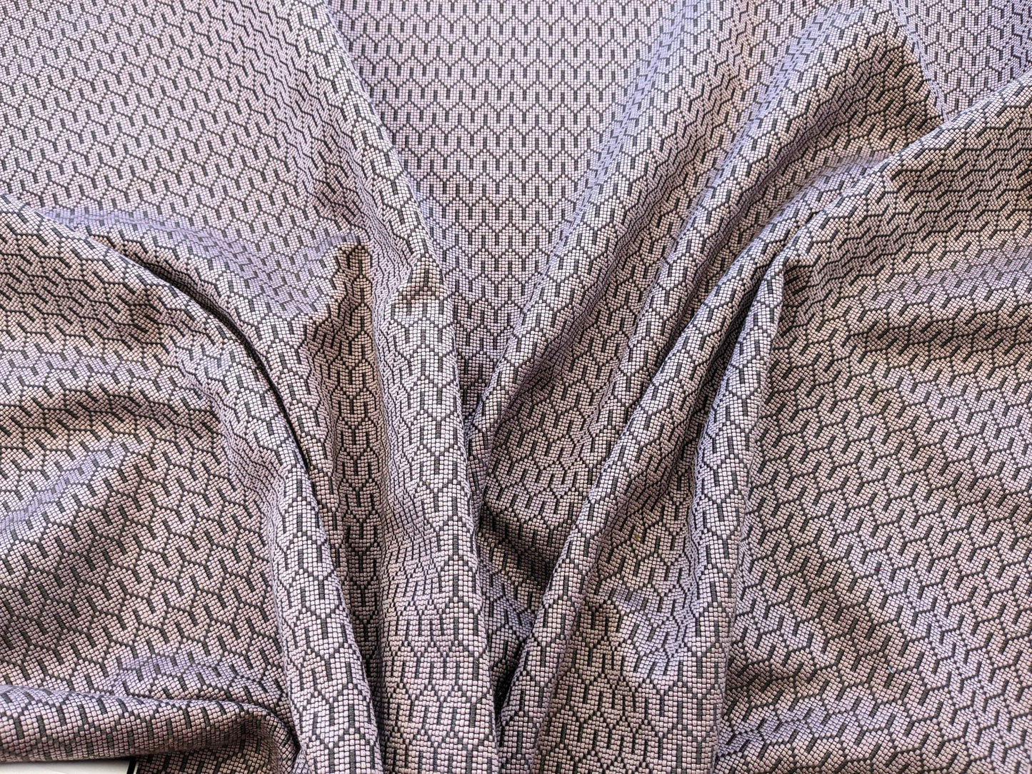 37" x 57" Scalamandre Art Deco Geometric Small Scale Purple Black