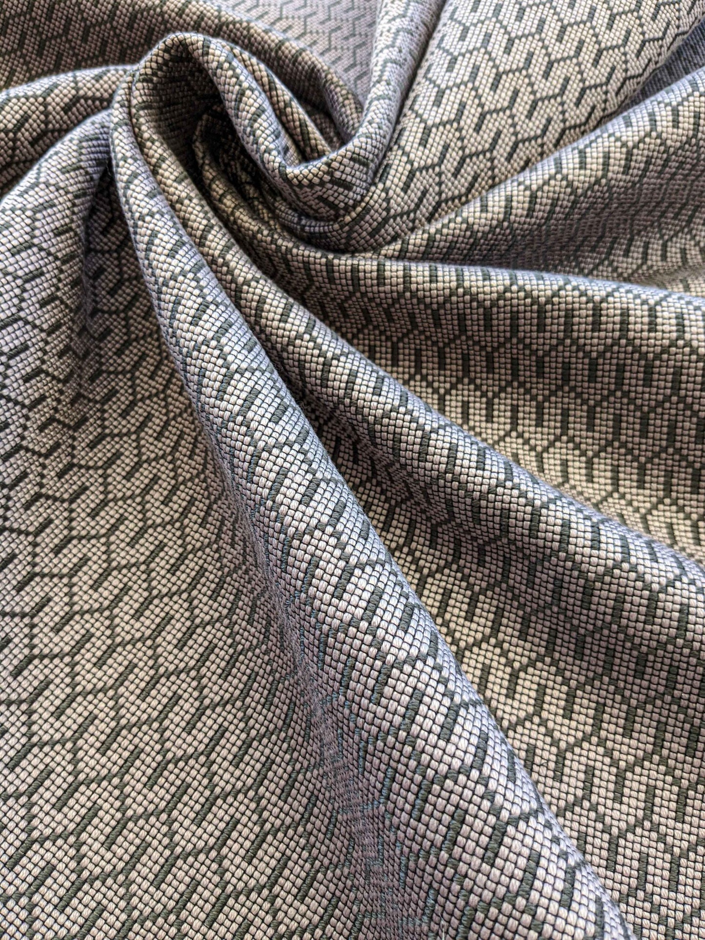 37" x 57" Scalamandre Art Deco Geometric Small Scale Purple Black