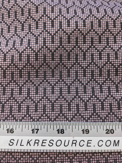 37" x 57" Scalamandre Art Deco Geometric Small Scale Purple Black