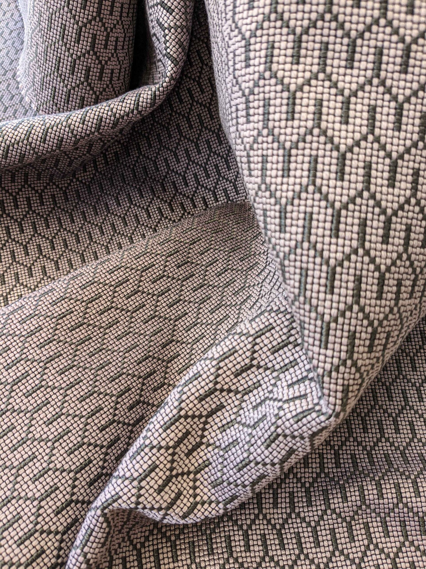 37" x 57" Scalamandre Art Deco Geometric Small Scale Purple Black