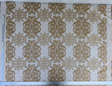 by yard Scalamandre Medallion Brown White Art Deco Print  62"width