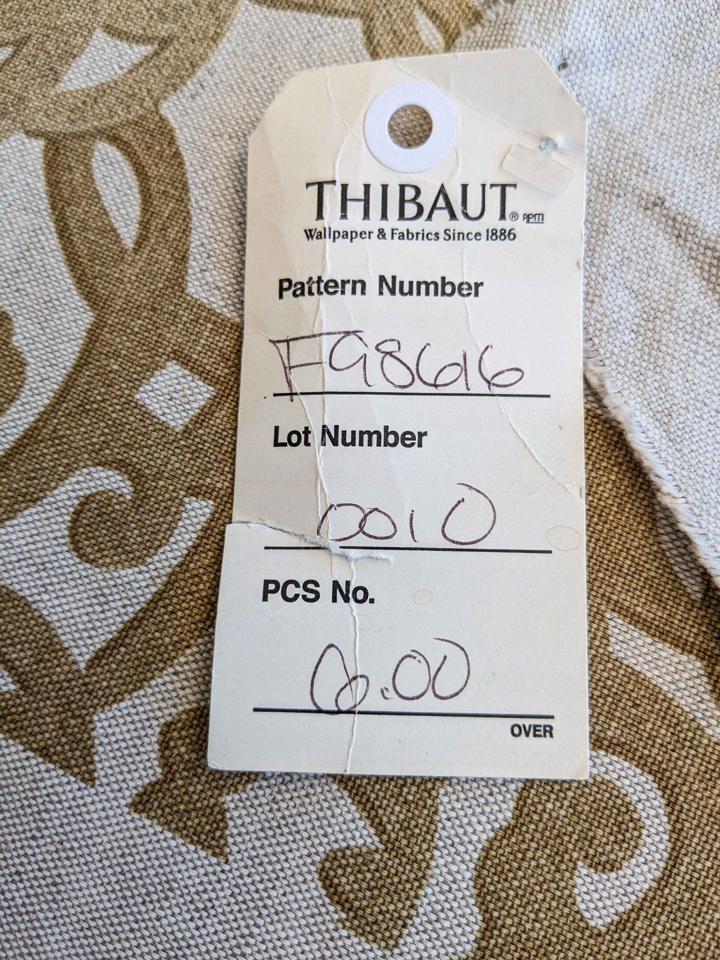 by yard Scalamandre Medallion Brown White Art Deco Print  62"width