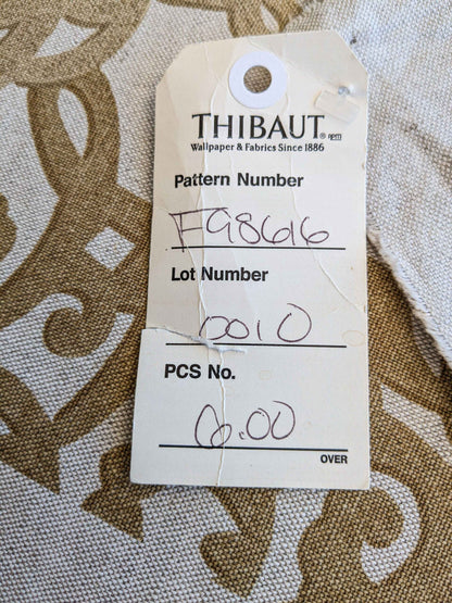 by yard Scalamandre Medallion Brown White Art Deco Print  62"width