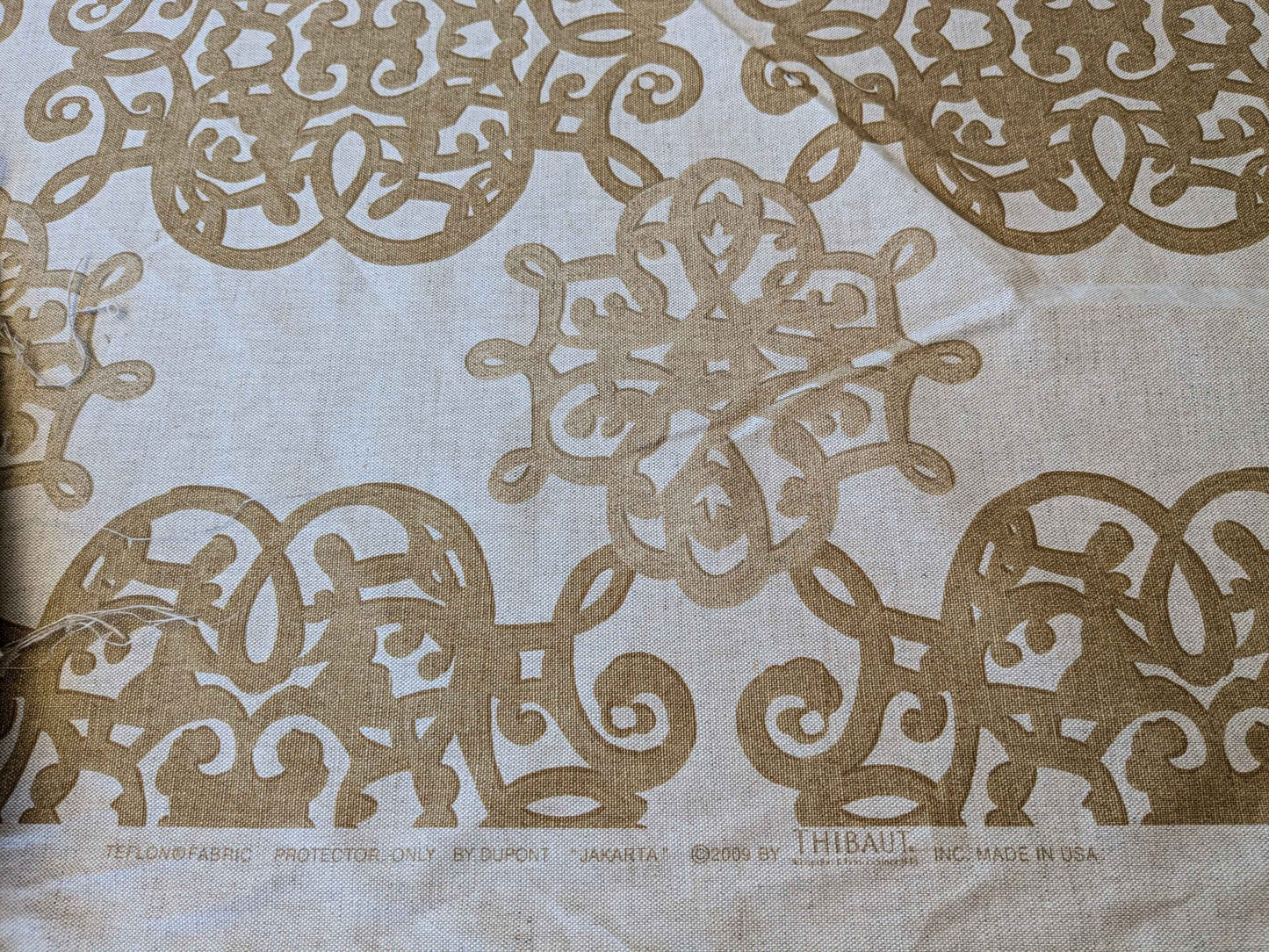 by yard Scalamandre Medallion Brown White Art Deco Print  62"width