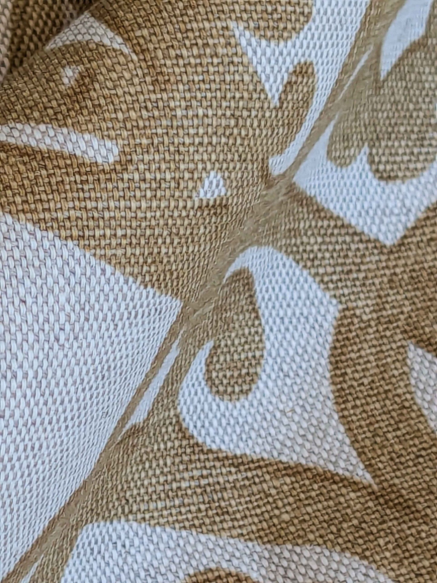 by yard Scalamandre Medallion Brown White Art Deco Print  62"width