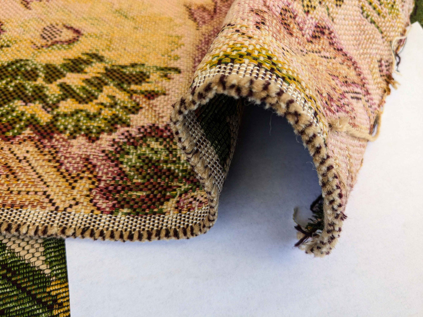 by yard Scalamandre Botanical Floral Jacobean Large Pattern Beige Light Brown Green Yellow Red