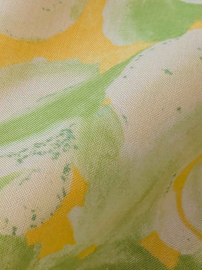 3.6y  Scalamandre Lelievre Paris Pollux Green Leaves on Yellow Botanical Tree Foliage