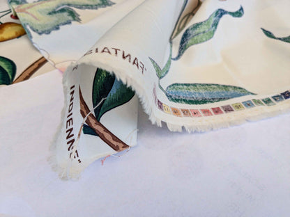 by yard Scalamandre Fantasie Indiene Flowers Butterfly Chinoiserie Botanical Floral Tree Foliage Large Pattern White Red Green Brown