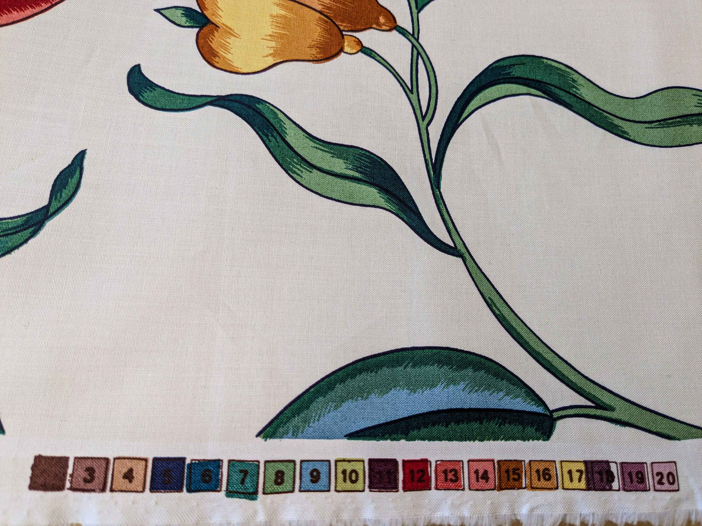 by yard Scalamandre Fantasie Indiene Flowers Butterfly Chinoiserie Botanical Floral Tree Foliage Large Pattern White Red Green Brown