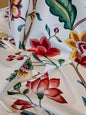 by yard Scalamandre Fantasie Indiene Flowers Butterfly Chinoiserie Botanical Floral Tree Foliage Large Pattern White Red Green Brown