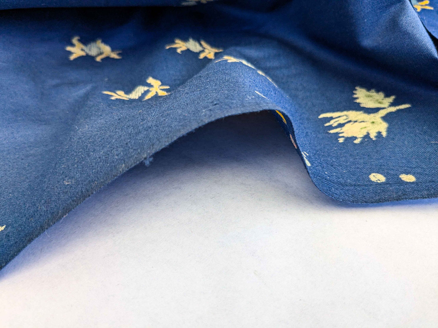 by yard Scalamandre Small Scale Yellow on Blue Botanical Floral Classy