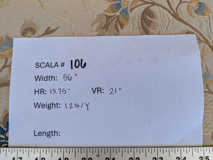 by yard Scalamandre Beige Blue Botanical Brown Grace Rose over Daisy Field Lampas