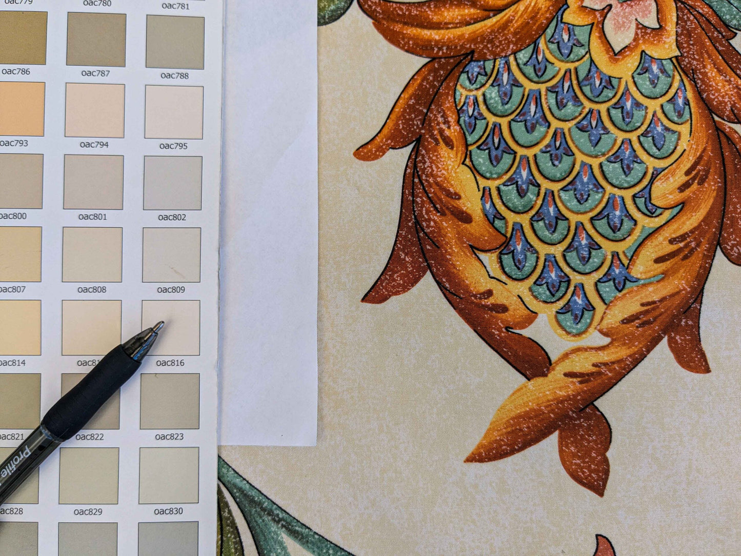 by yard Scalamandre Sanremo Botanical Floral Tree Foliage Butterfly Green Brown on White Cream