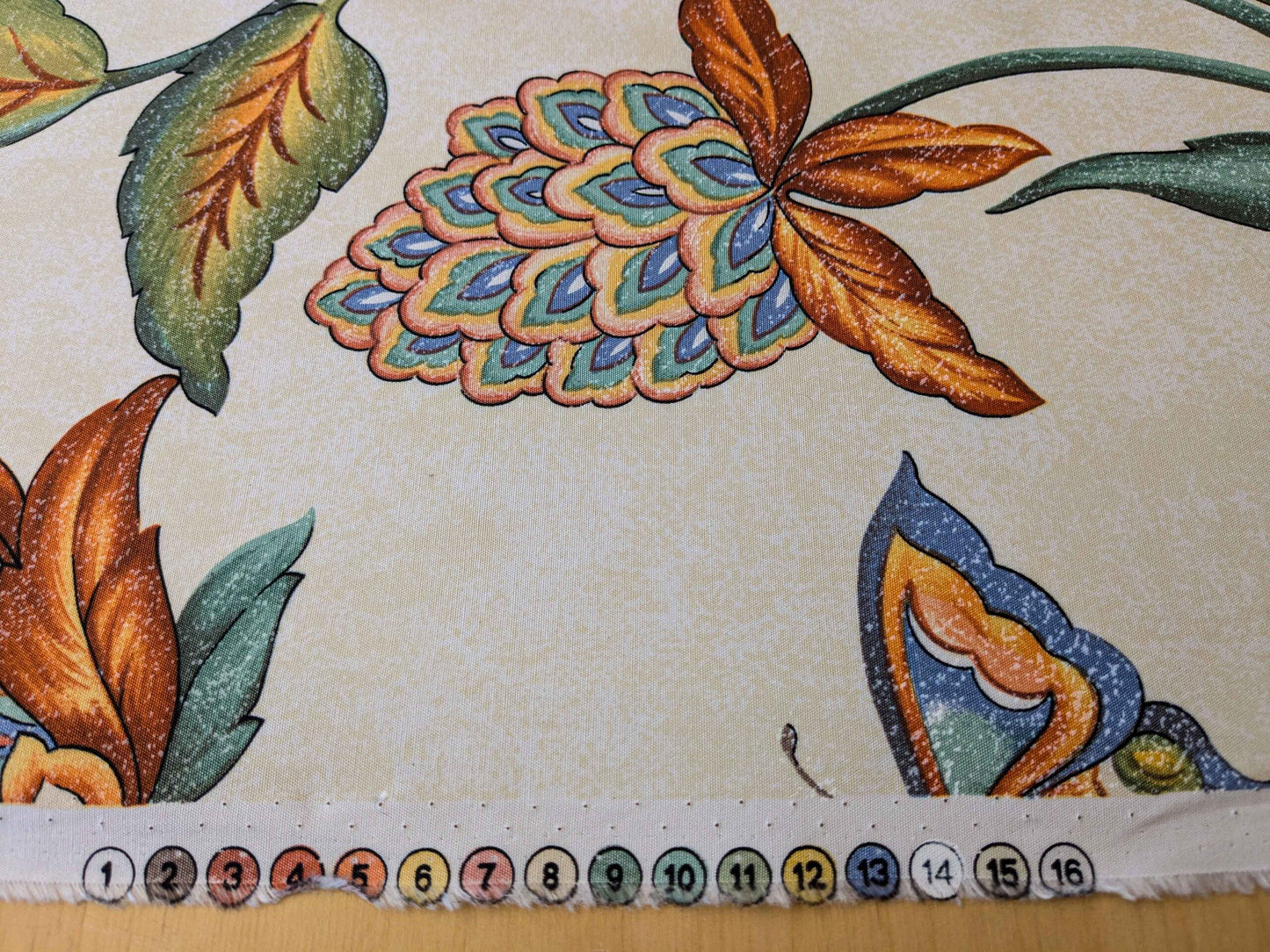 by yard Scalamandre Sanremo Botanical Floral Tree Foliage Butterfly Green Brown on White Cream