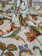 Scalamandre Sanremo Botanical Floral - Green Brown on White Cream
