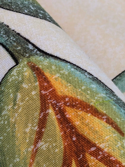 by yard Scalamandre Sanremo Botanical Floral Tree Foliage Butterfly Green Brown on White Cream