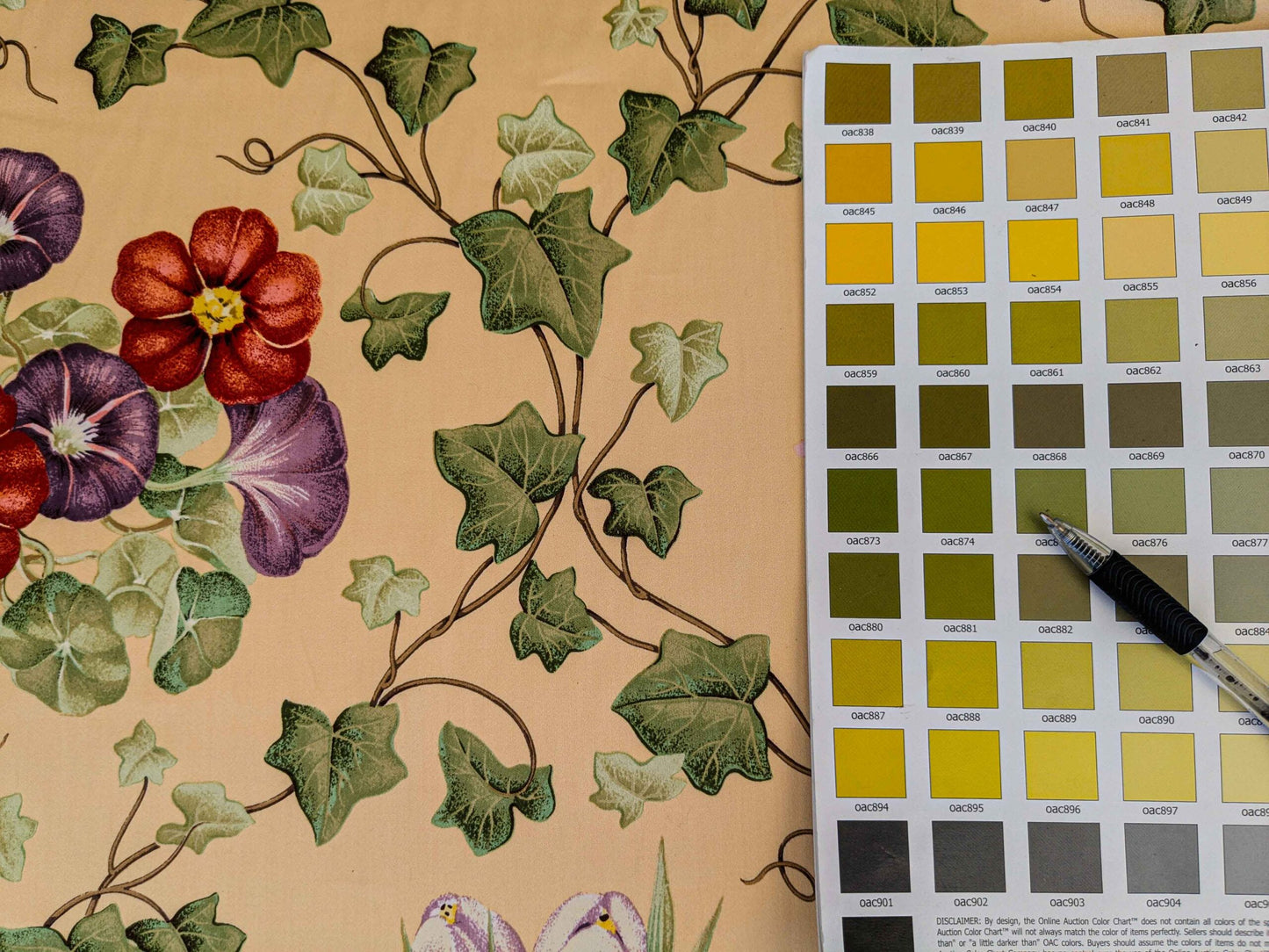 by yard Scalamandre Grey Watkins Le Treillage Butter Yellow Spring Garden Trellis Tulip Rose Crocus Boston Ivy MSRP USD 204/y