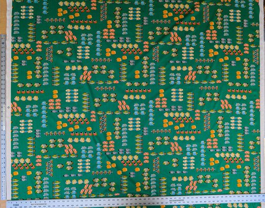 by yard Scalamandre Tropical Fish Ocean Sea Print Multi on Green Animals Cotton