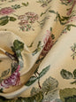 Scalamandre Floral Rose Chintz Cotton - Pink Red on Beige Yellow