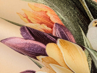 by yard Scalamandre Folie Flamande Rose on Butter Yellow Botanic Illustration Rose Dalia Tulip Ivy Crocus Morning Glory 33-screen! MSRP USD236/y