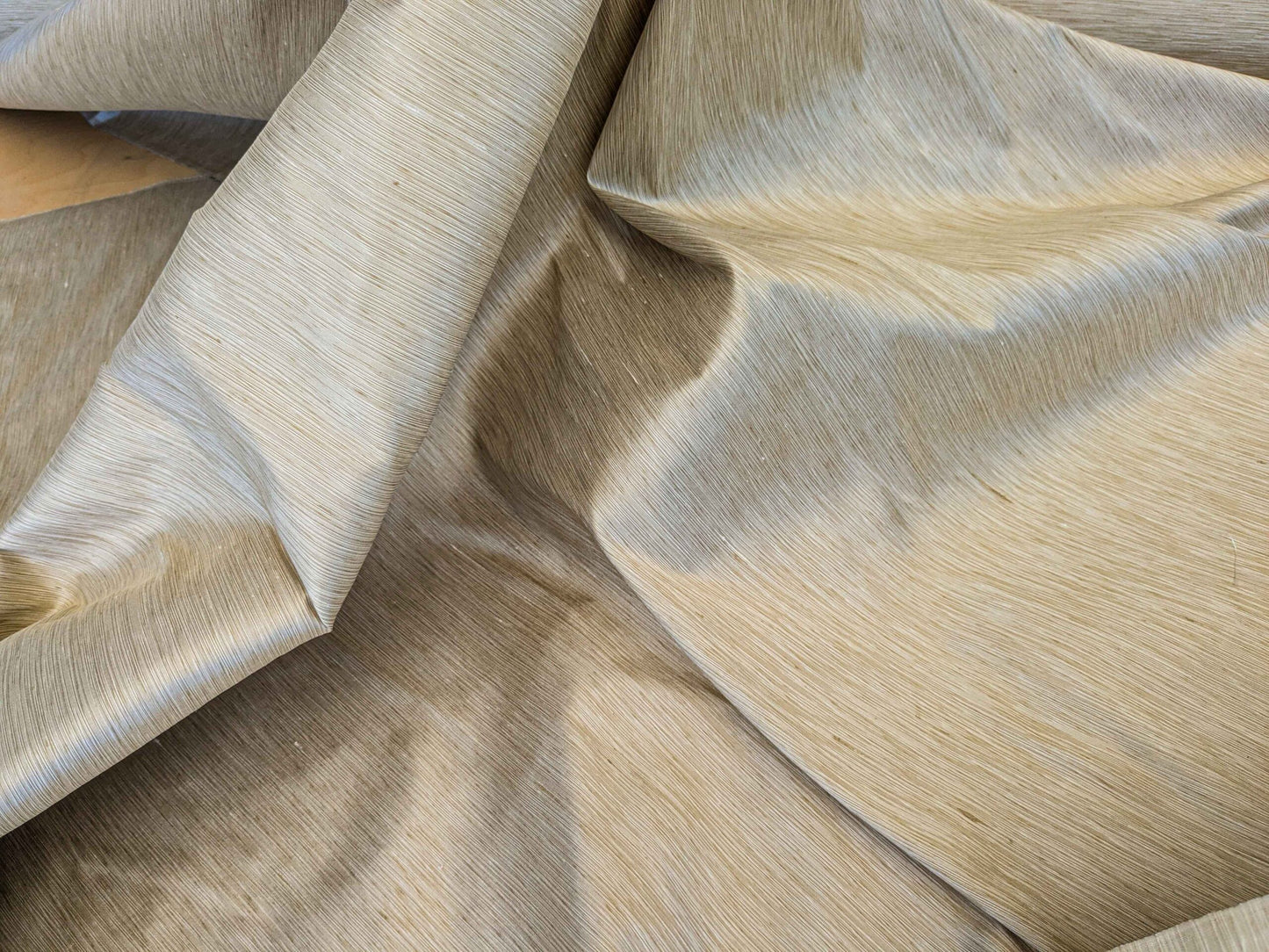 by yard Scalamandre Diffusion Silk Taffeta Sunray Wheat Beige Solid Classic