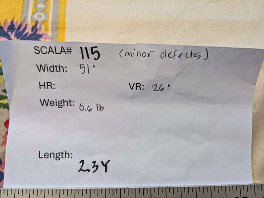 2.3y Scalamandre Nancy Chintz Creme Floral Stripe Yellow Blue Green Red White Cream