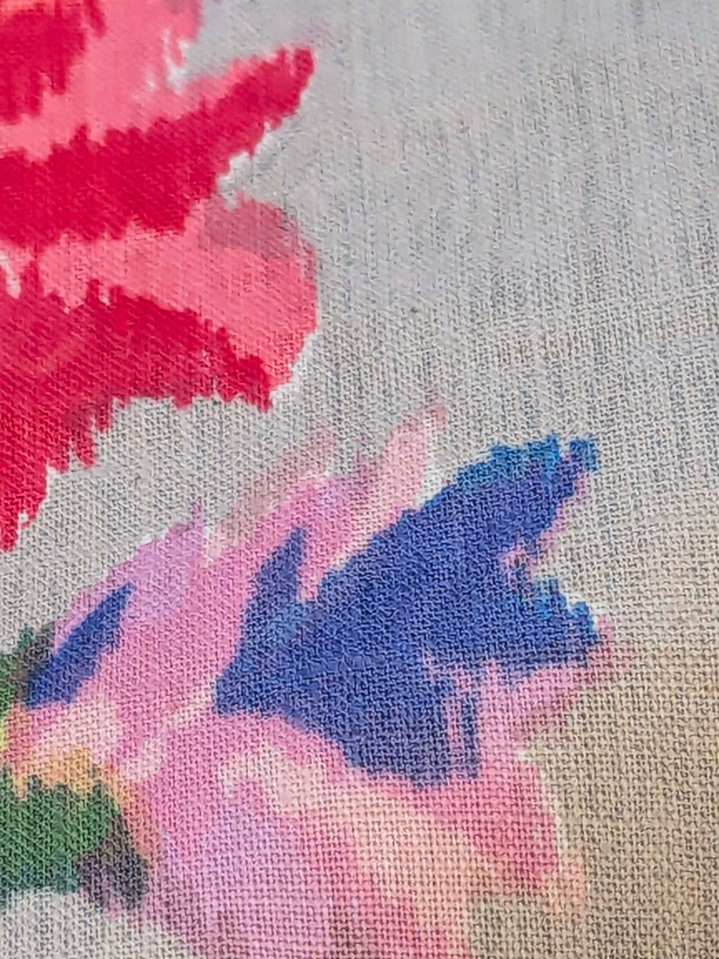 2.3y Scalamandre Nancy Chintz Creme Floral Stripe Yellow Blue Green Red White Cream