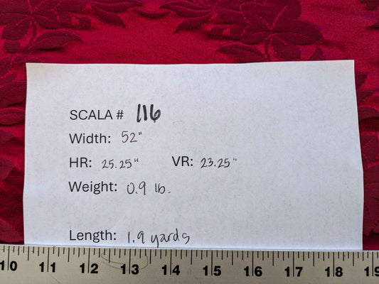 1.9y Tassinari &amp; Chatel Josephine in Cerise Red Silk Damask Medallion Renaissance Neoclassical MSRP USD 1000+/y