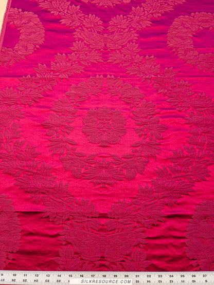 1.9y Tassinari &amp; Chatel Josephine in Cerise Red Silk Damask Medallion Renaissance Neoclassical MSRP USD 1000+/y