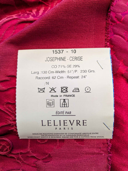 1.9y Tassinari &amp; Chatel Josephine in Cerise Red Silk Damask Medallion Renaissance Neoclassical MSRP USD 1000+/y