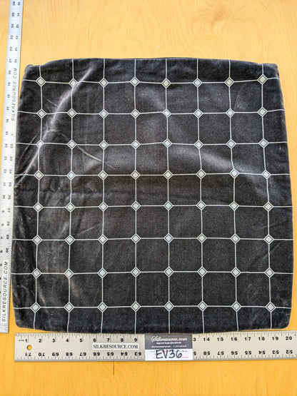 1 EV36 Scalamandre 2 Pieces Pillow Case only Black White Plaid Check Square Geometric 20"x20"