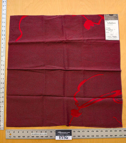 3 EV36 Lelievre Paris Samourai Rubis Red Linen Cotton Art Deco Abstract 25"x25"