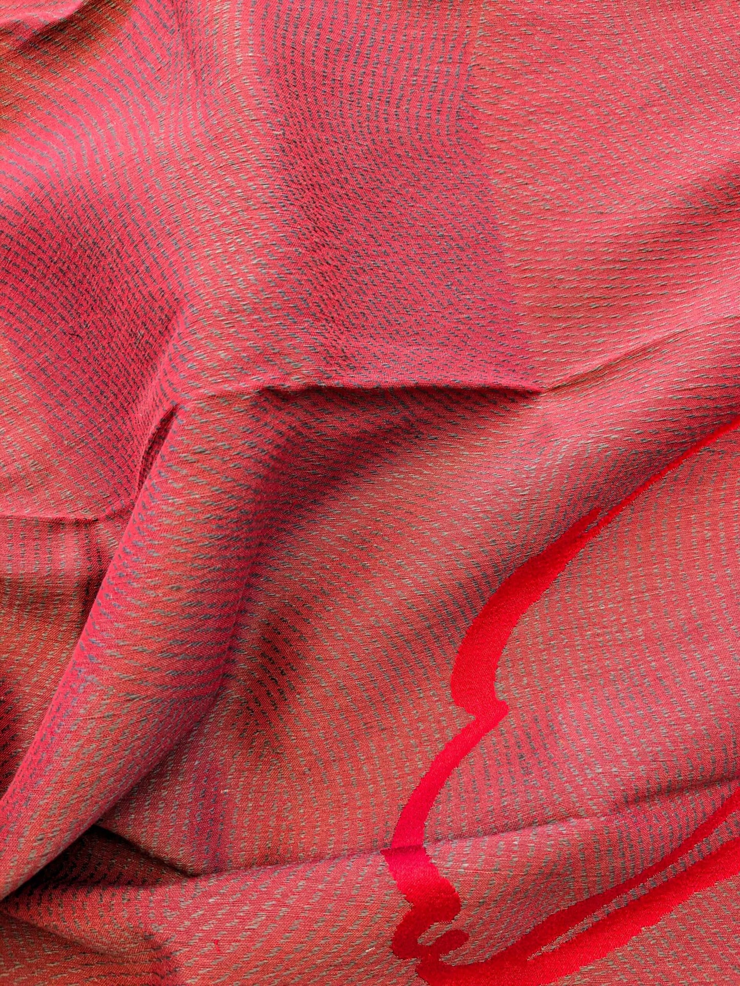 3 EV36 Lelievre Paris Samourai Rubis Red Linen Cotton Art Deco Abstract 25"x25"