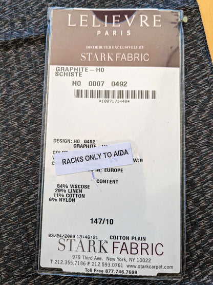 6 EV36 Lelievre Paris Graphite Ho Schiste Cotton Black Small Scale Texture Solid 25"x27"