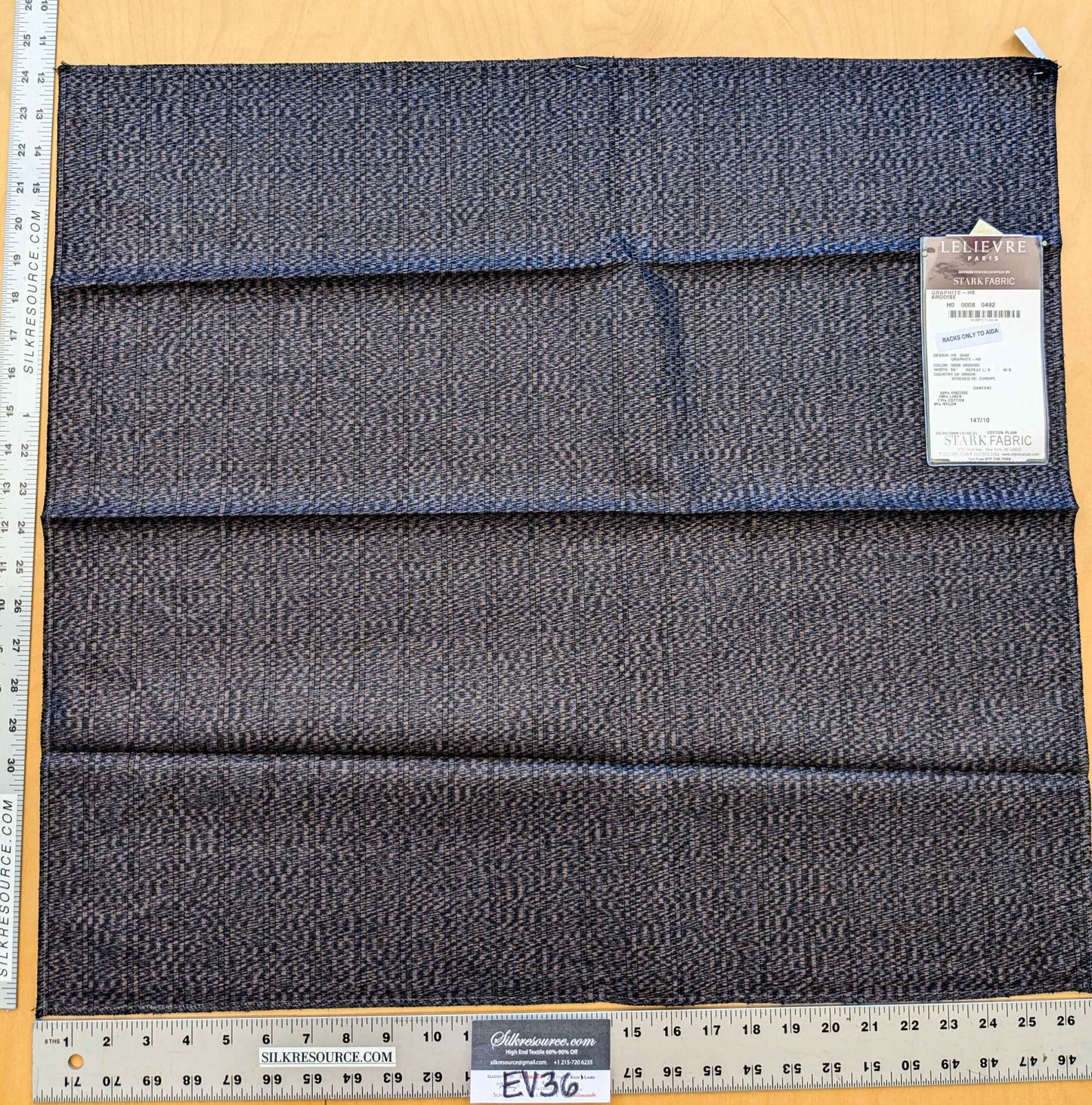 9 EV36 Lelievre Paris Graphite Ho Ardoise Dark Gray Cotton Black Small Scale Texture Solid 24"x27"
