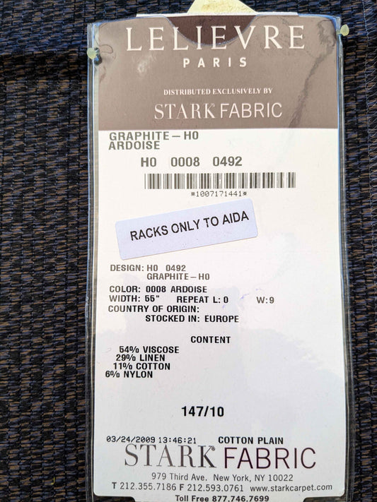 9 EV36 Lelievre Paris Graphite Ho Ardoise Dark Gray Cotton Black Small Scale Texture Solid 24"x27"