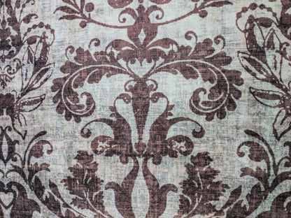 13 EV36 Scalamandre Damask Velvet Blue Brown Renaissance Historical 28"W x 50"L