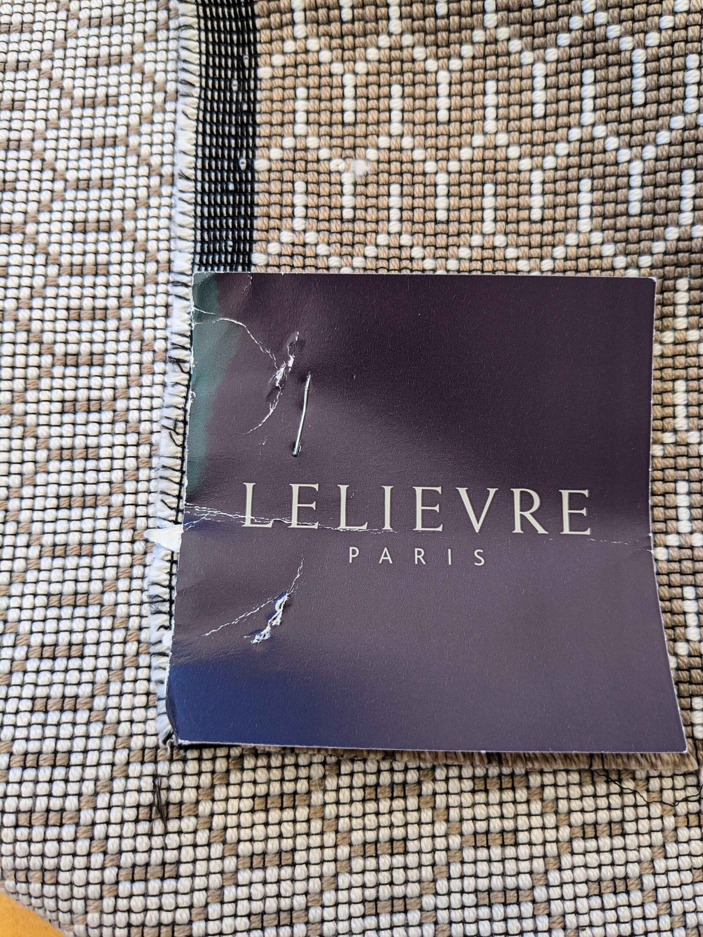 15 EV36  Scalamandre Brown White Geometric Small Scale Texture 1yd x 56"width