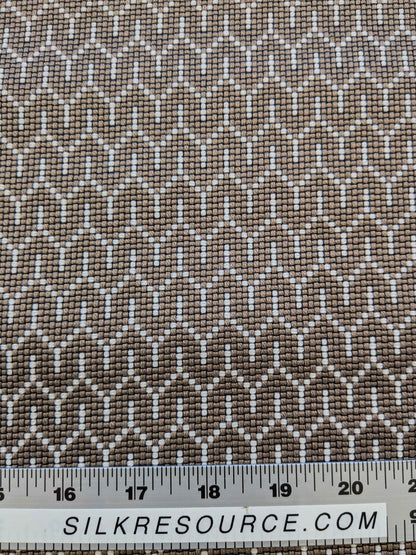 15 EV36  Scalamandre Brown White Geometric Small Scale Texture 1yd x 56"width