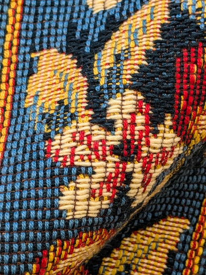 20 EV36 Scalamandre Fruits De La Passion Multi on Gold Stripe Cotton Botanical Neoclassical 1.9 yds  x 29"W